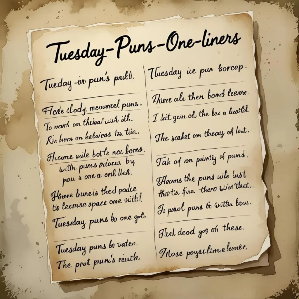 Tuesday Puns One Liners